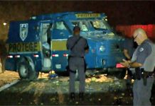 Assalto com forte poder de fogo destruiu dois carros da Protege