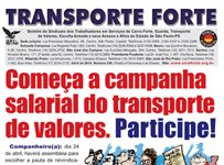 Começa a campanha salarial do transportede valores