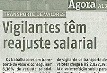 Deu na imprensa Jornal Agora destaca aumento salarial no transporte de valores